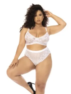 Ensemble 2 pièces blanc grande taille - Aïsha