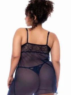 Nuisette grande taille framboise et bleu nuit – Lana