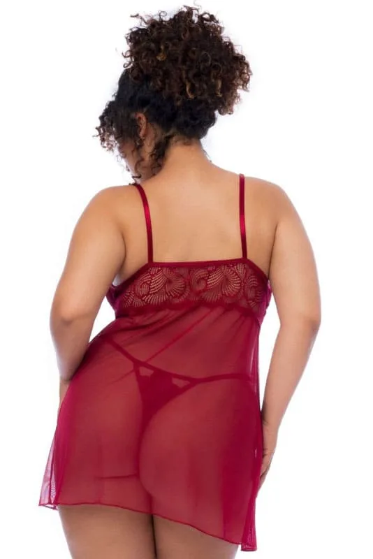 Nuisette grande taille framboise et bleu nuit – Lana