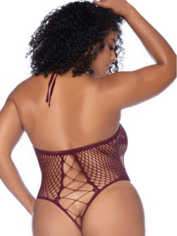 Body résille Layanah noir ou cerise grande taille